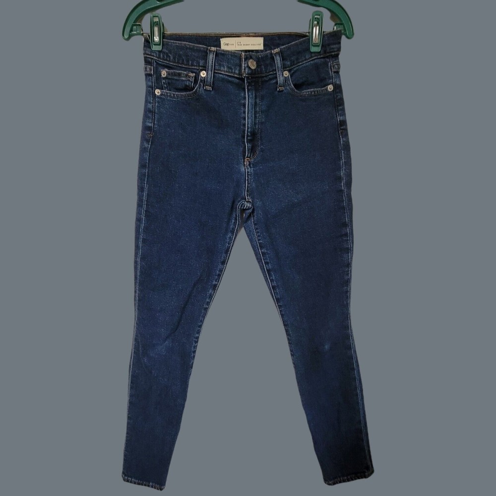 GAP 1969 True‎ Skinny High Rise Blue Stretch Denim Jeans 27R
